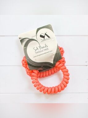 💕SA Bands Tangle-Free Spiral Hair Bands/Coral Pink Set💕NIP